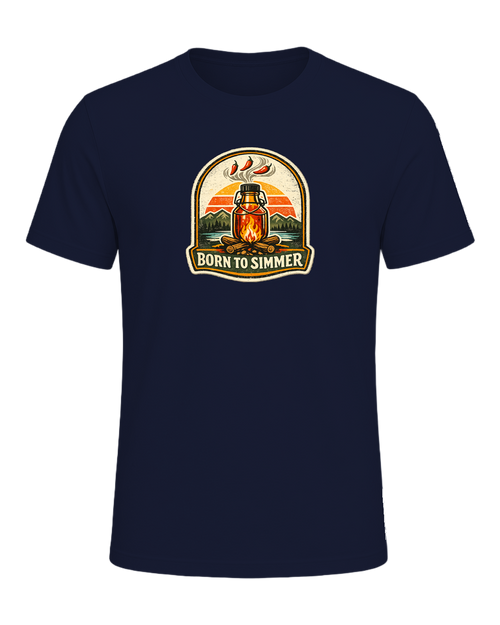 Born To Simmer Tee — Navy
