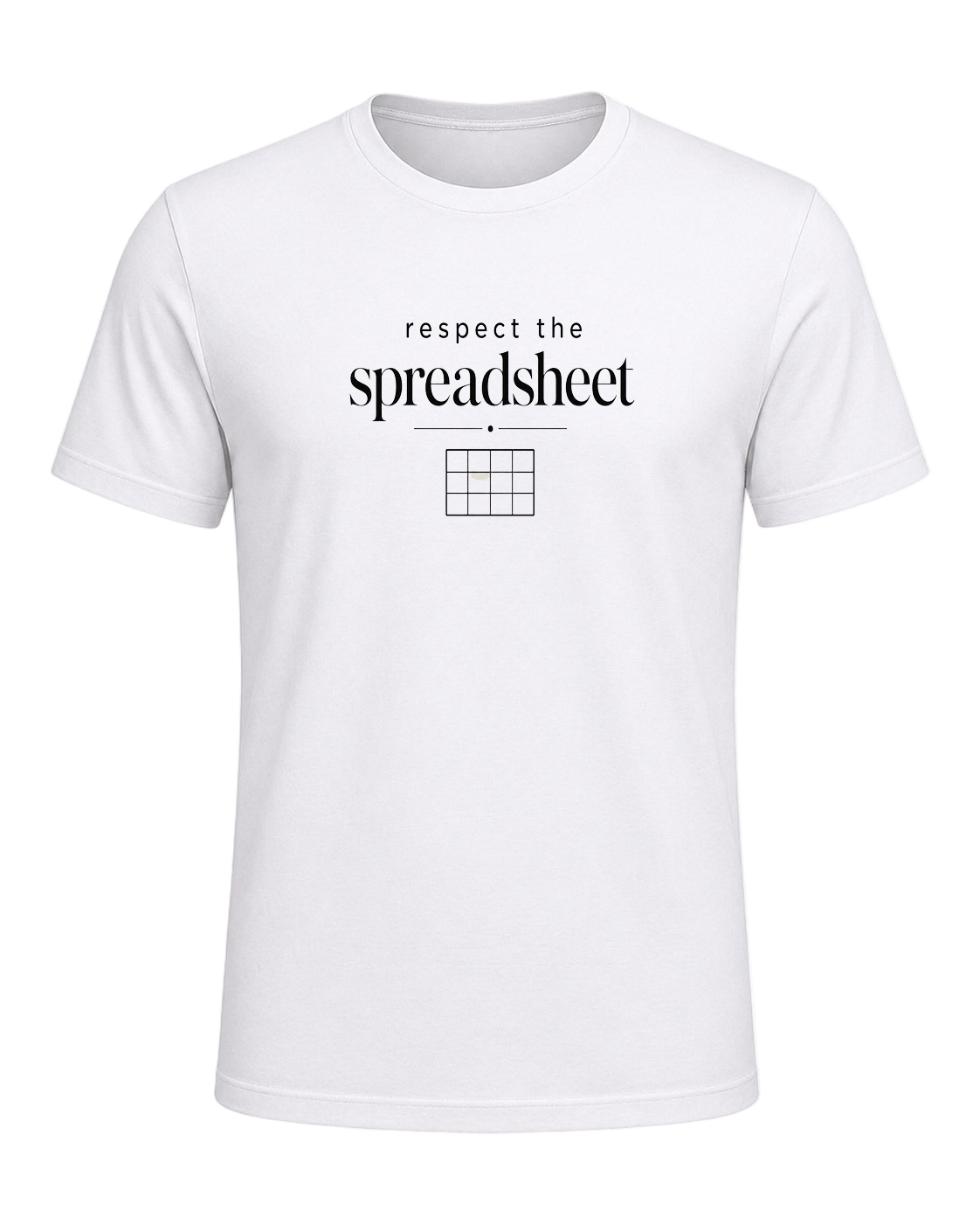 respect the spreadsheet — White