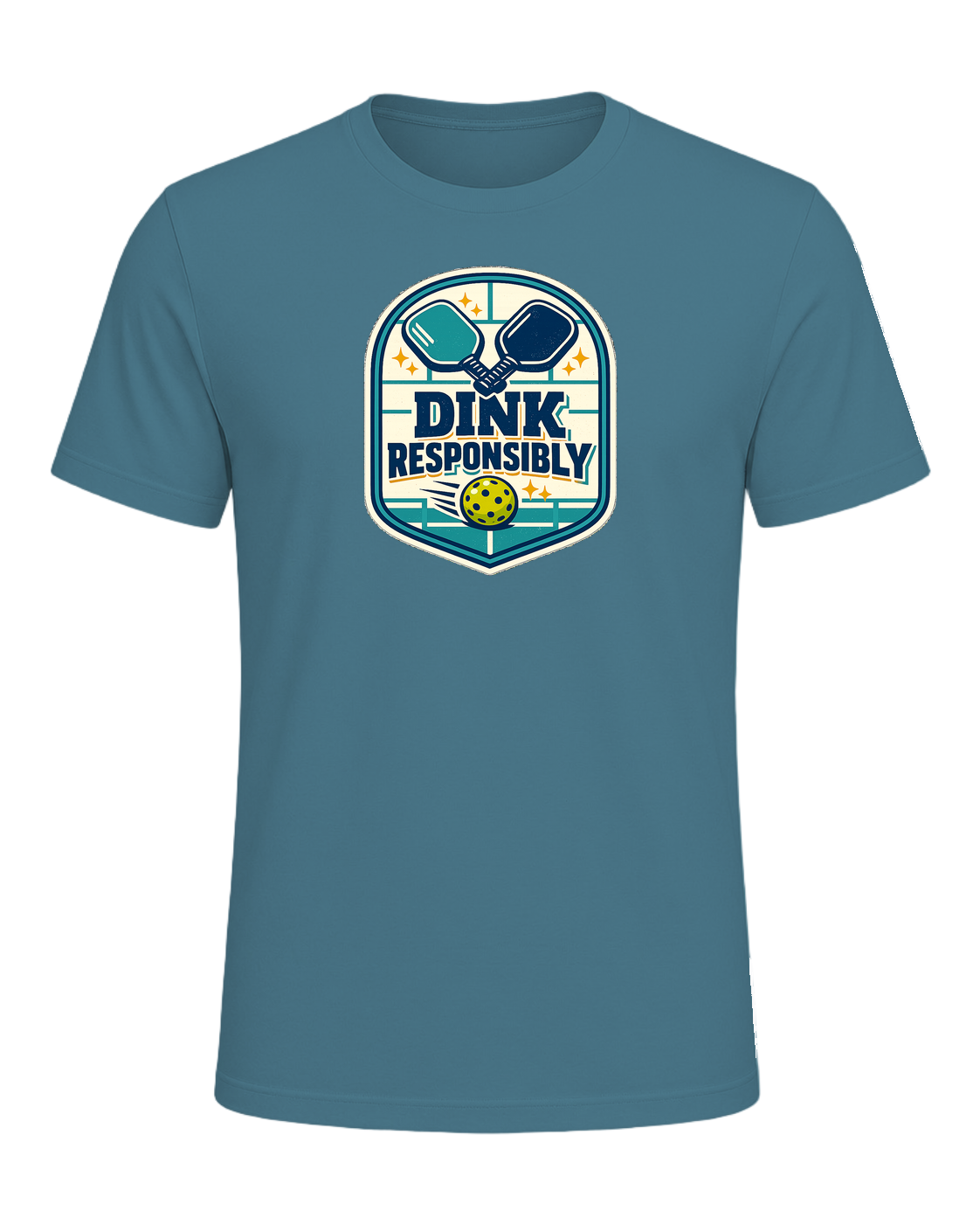 Dink Responsibly Tee — Heather Deep Teal