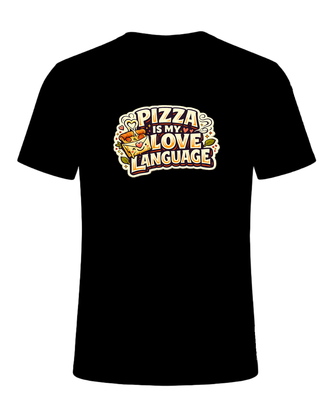 Pizza Is My Love Language Tee — Black