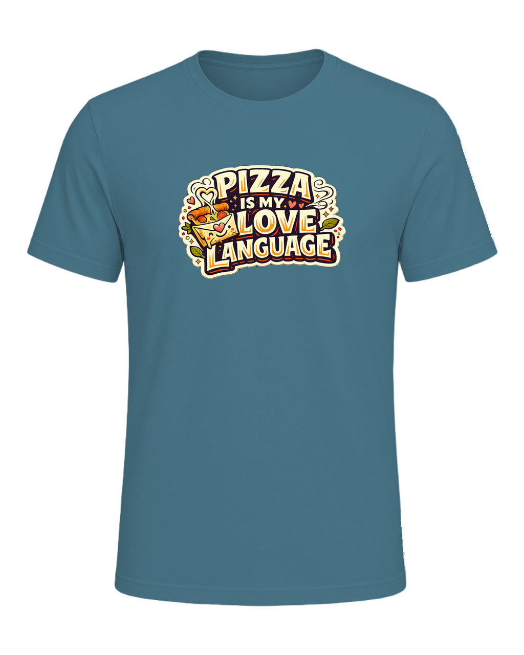 Pizza Is My Love Language Tee — Heather Deep Teal