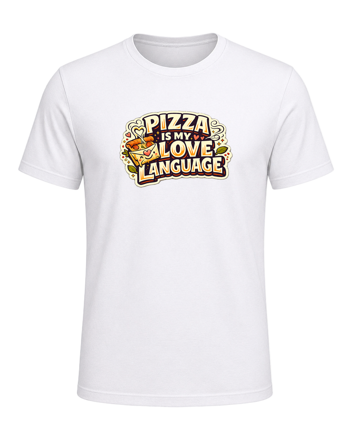 Pizza Is My Love Language Tee — White