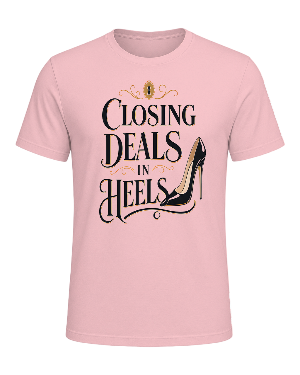 CLOSING DEALS IN HEELS — Pink