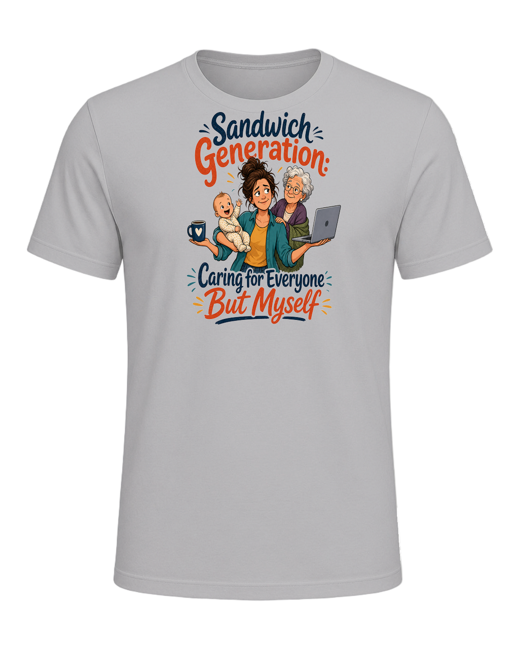 Sandwich Generation Humor — Athletic Heather