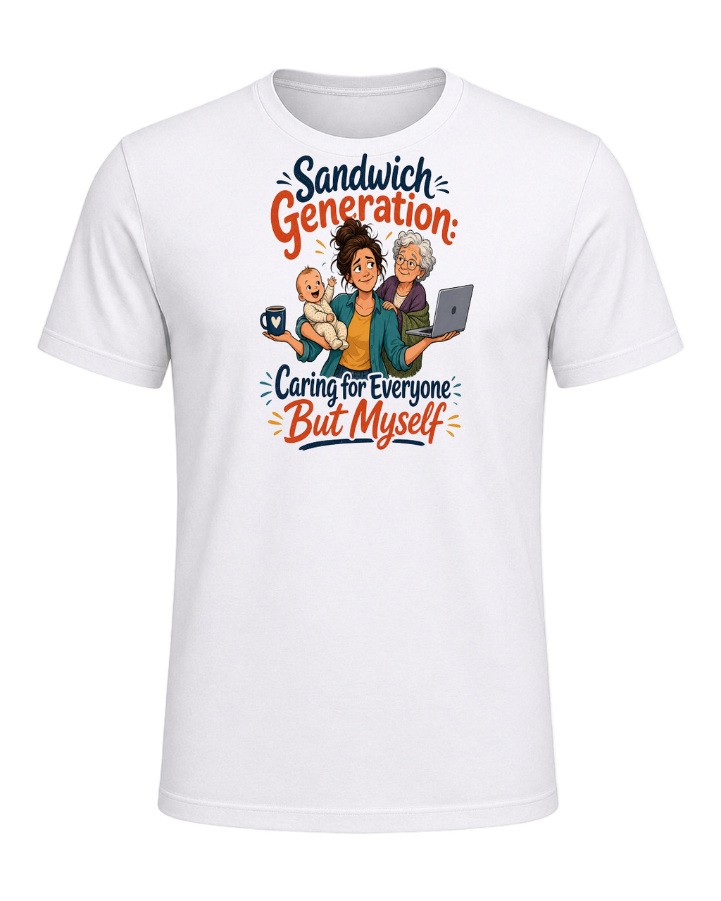 Sandwich Generation Humor — White