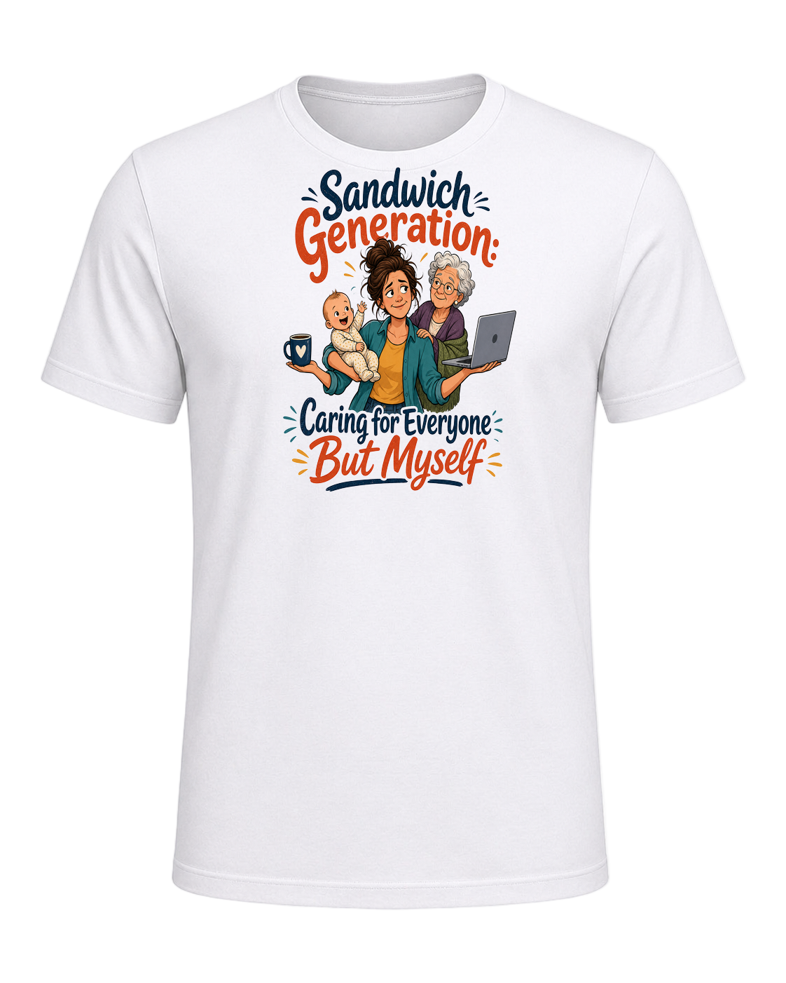 Sandwich Generation Humor — White