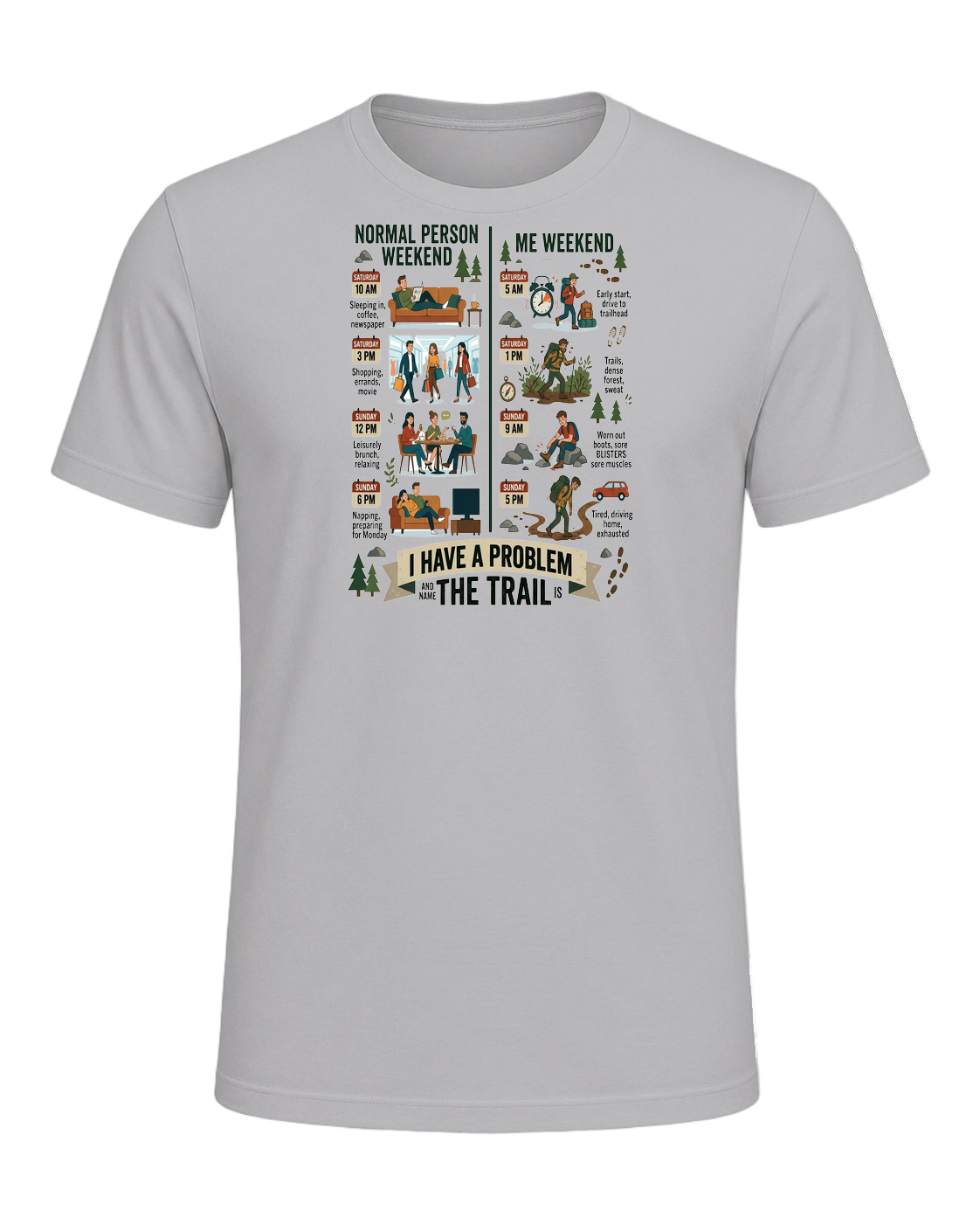 Hike Obsessed Humor — Athletic Heather