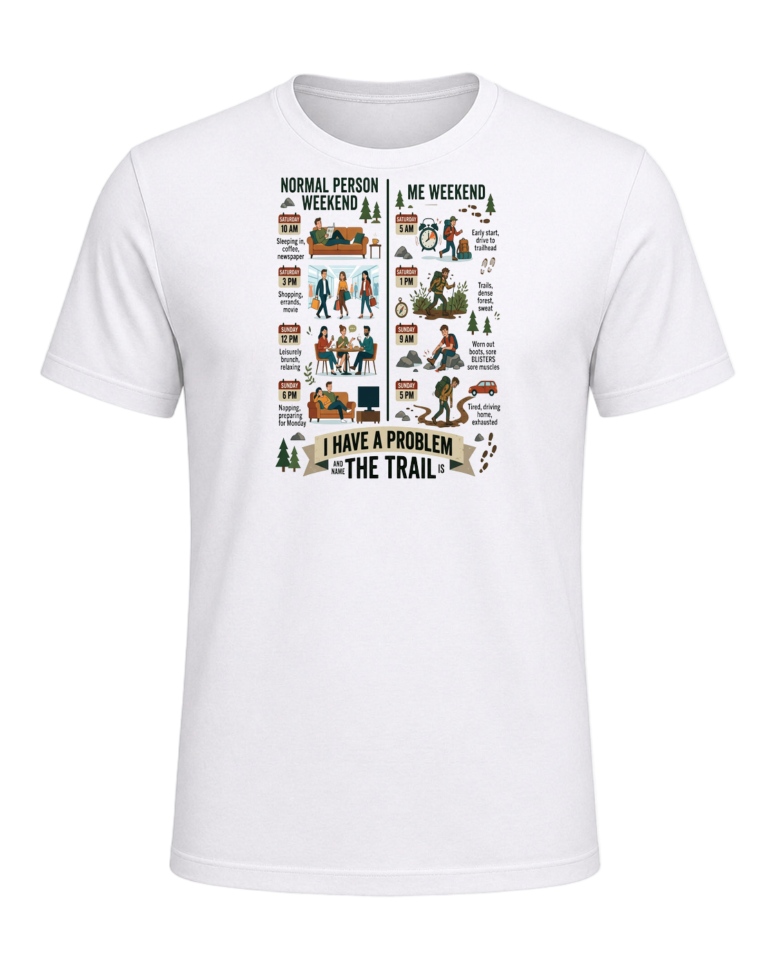 Hike Obsessed Humor — White