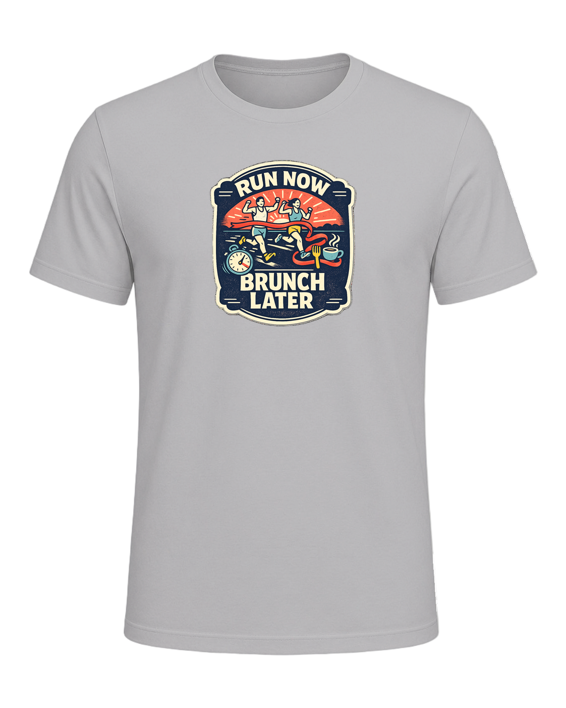 Run Now Brunch Later Tee — Athletic Heather