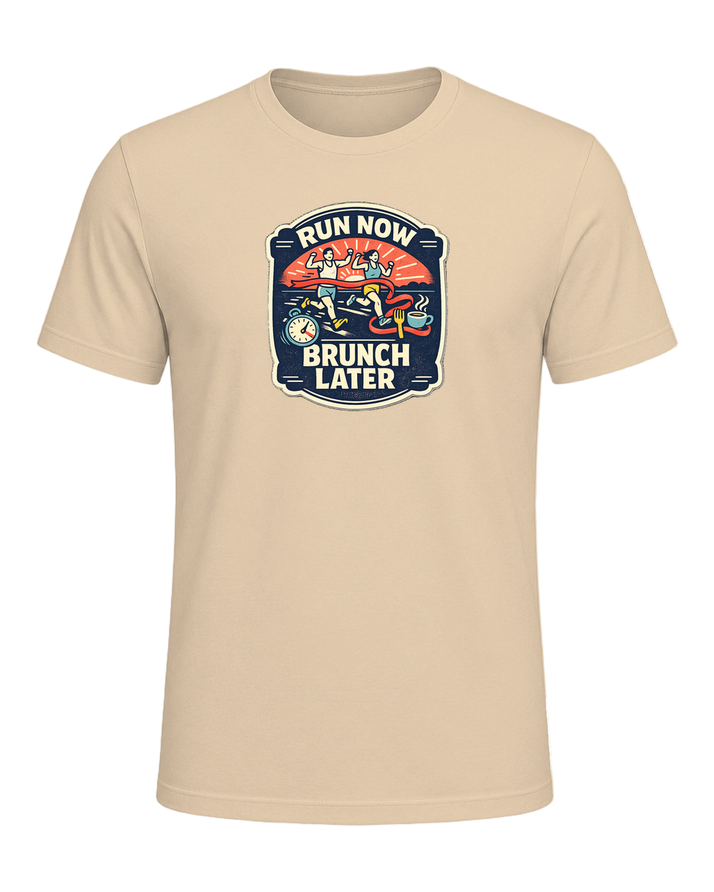 Run Now Brunch Later Tee — Soft Cream