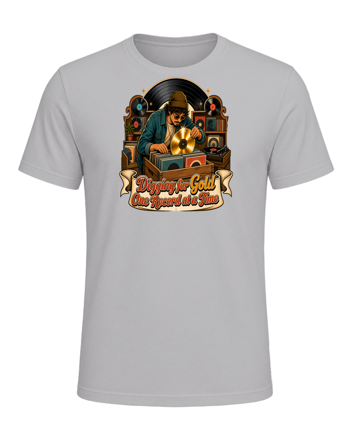 Vinyl Record Digger — Athletic Heather