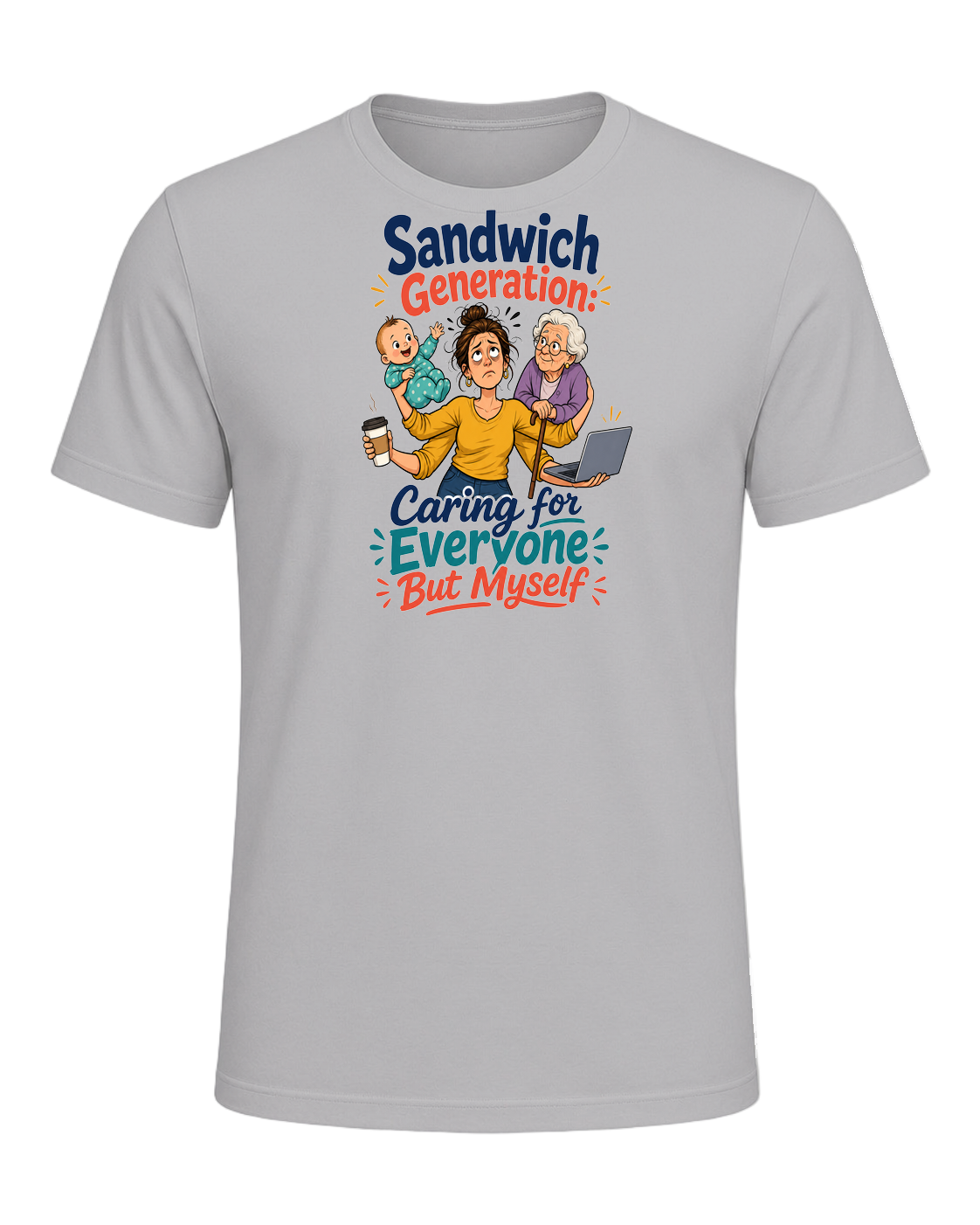 Sandwich Generation Humor — Athletic Heather