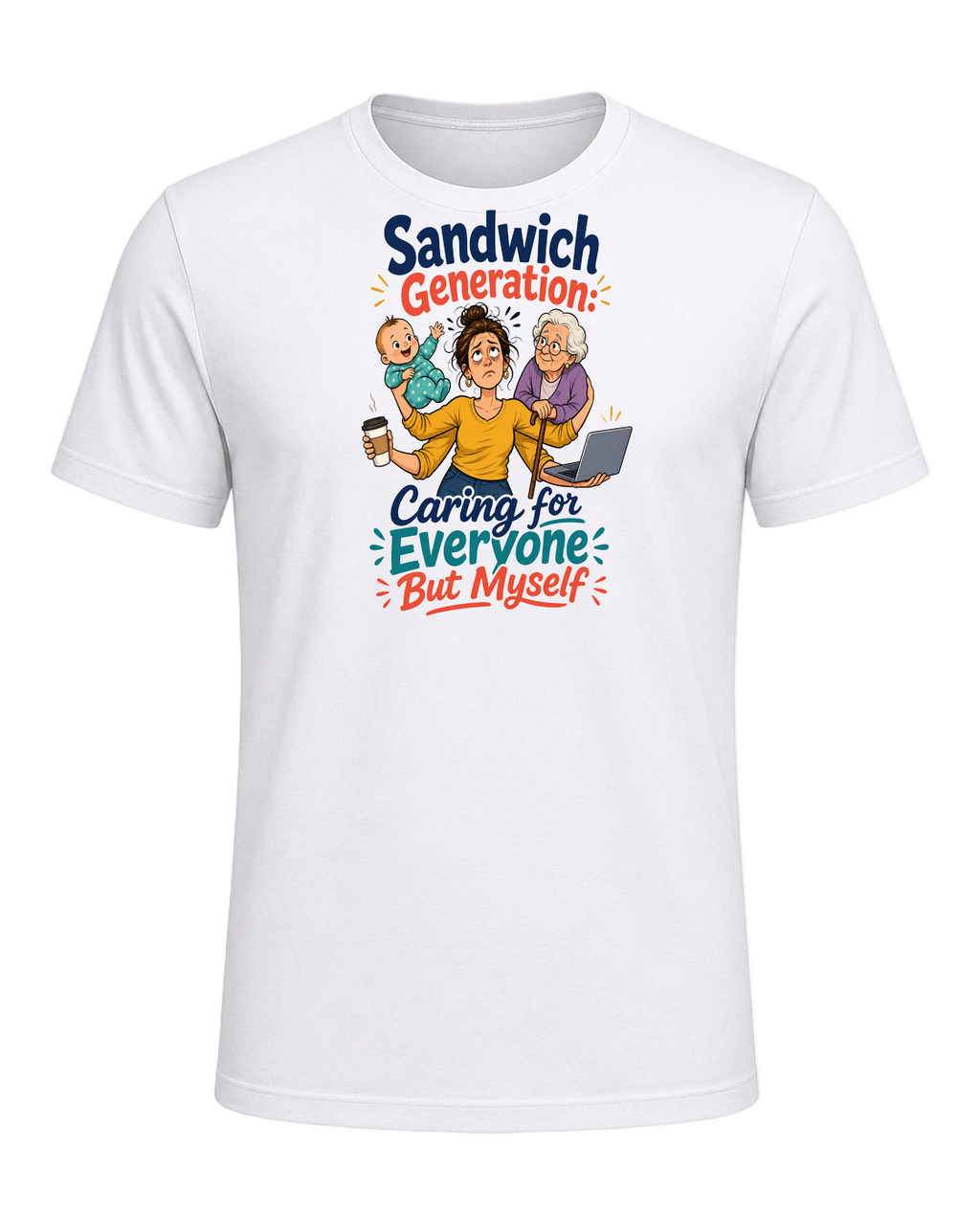 Sandwich Generation Humor — White