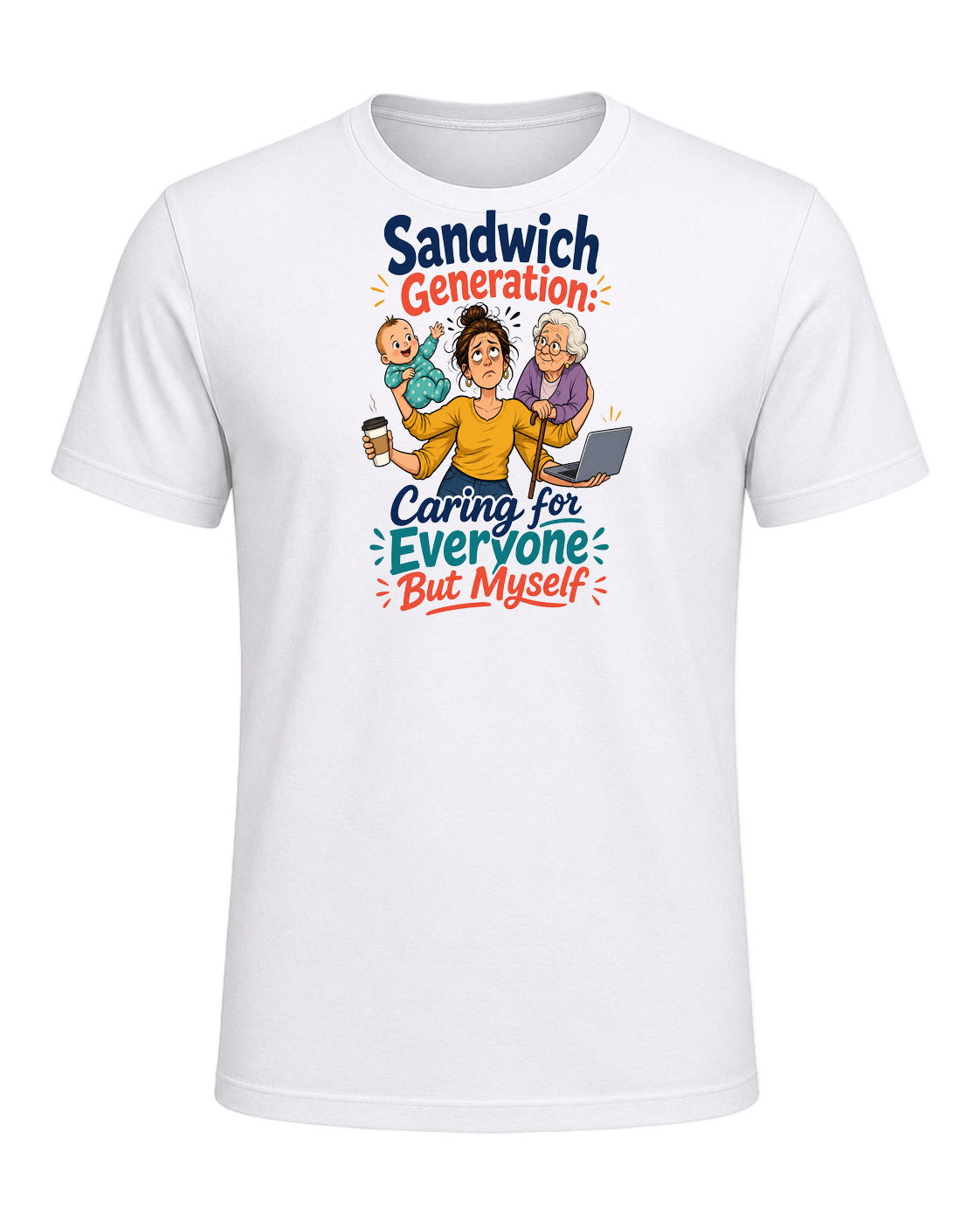 Sandwich Generation Humor — White