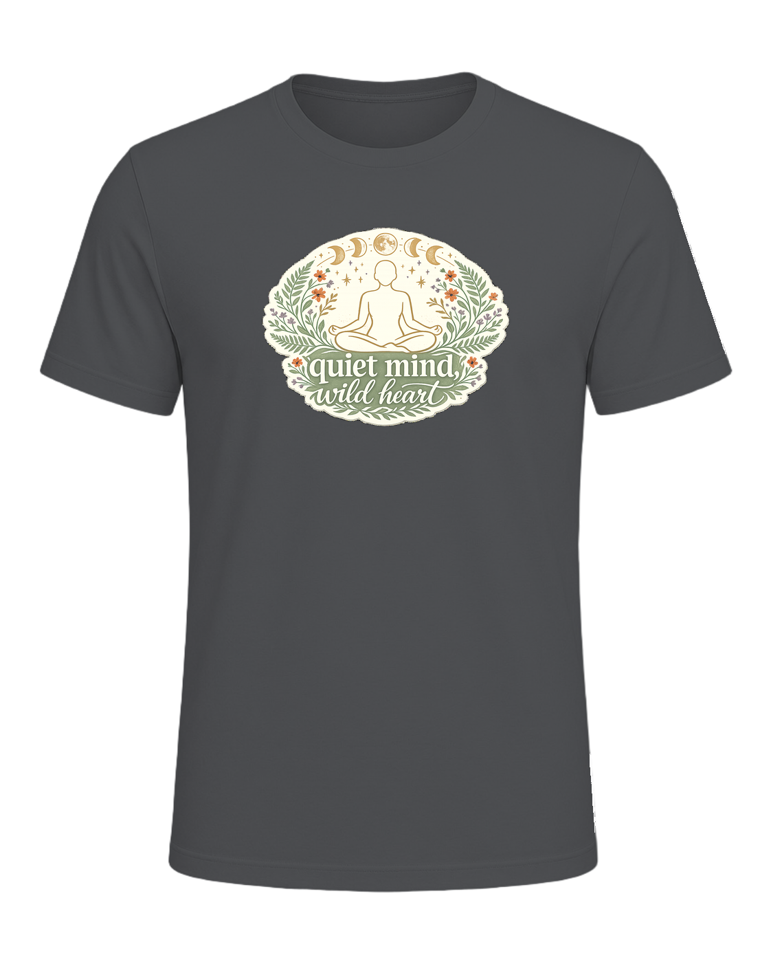 Quiet Mind, Wild Heart Tee — Asphalt