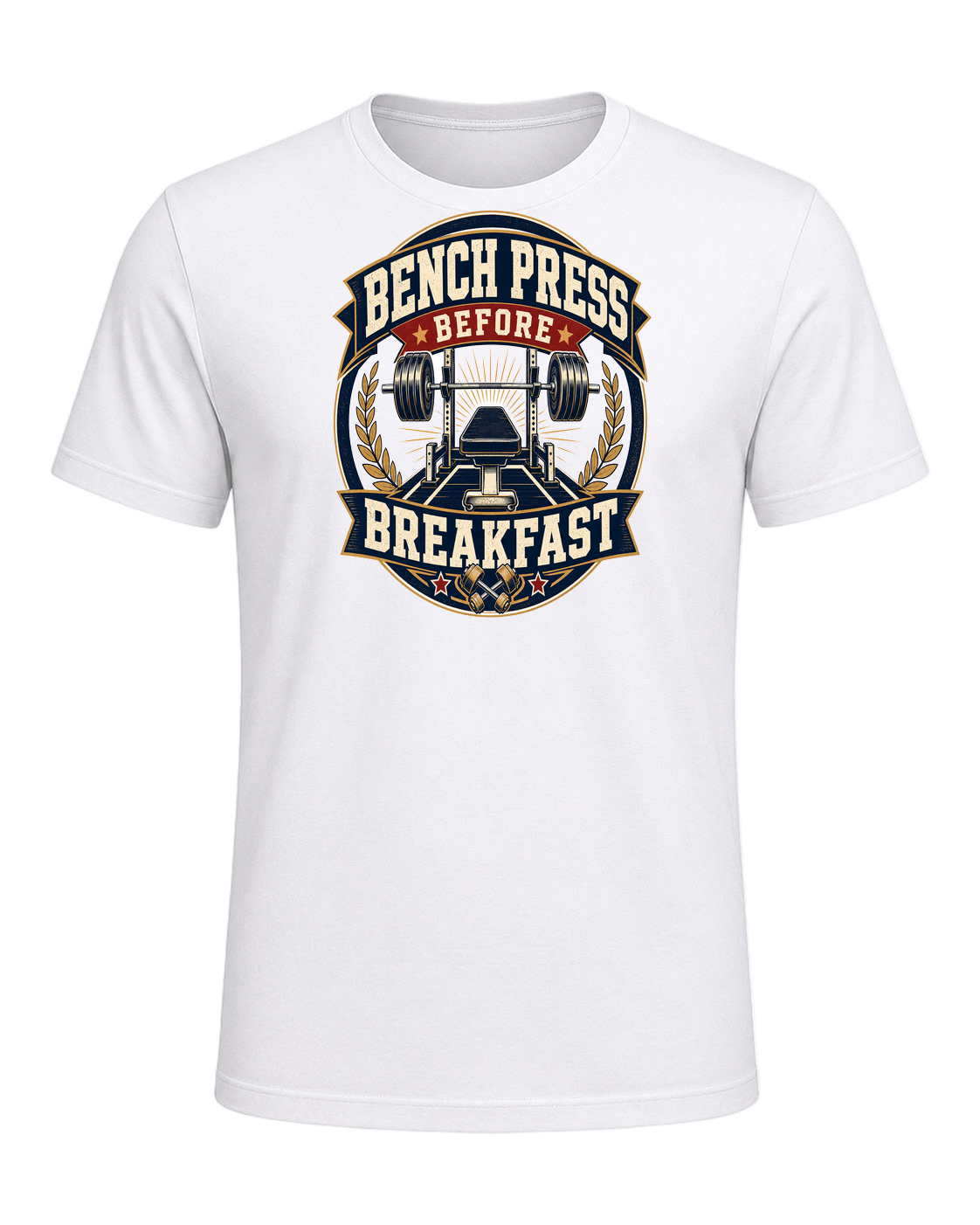 BENCH PRESS BEFORE BREAKFAST — White