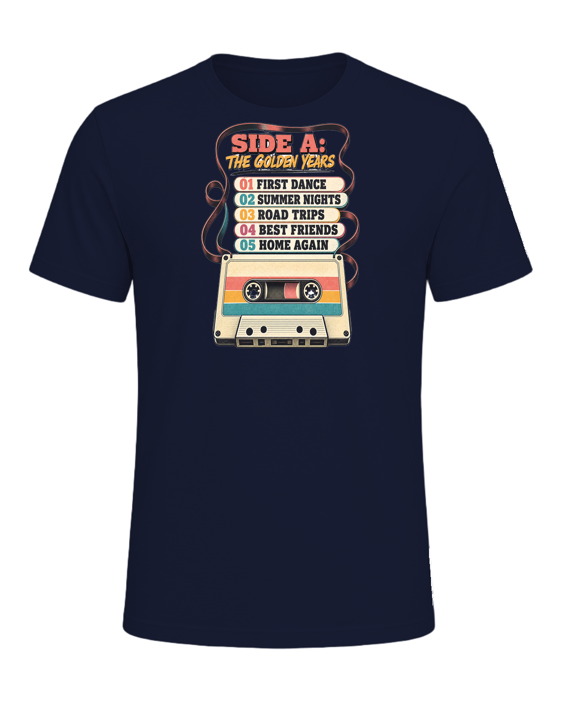 80s Cassette Nostalgia — Navy
