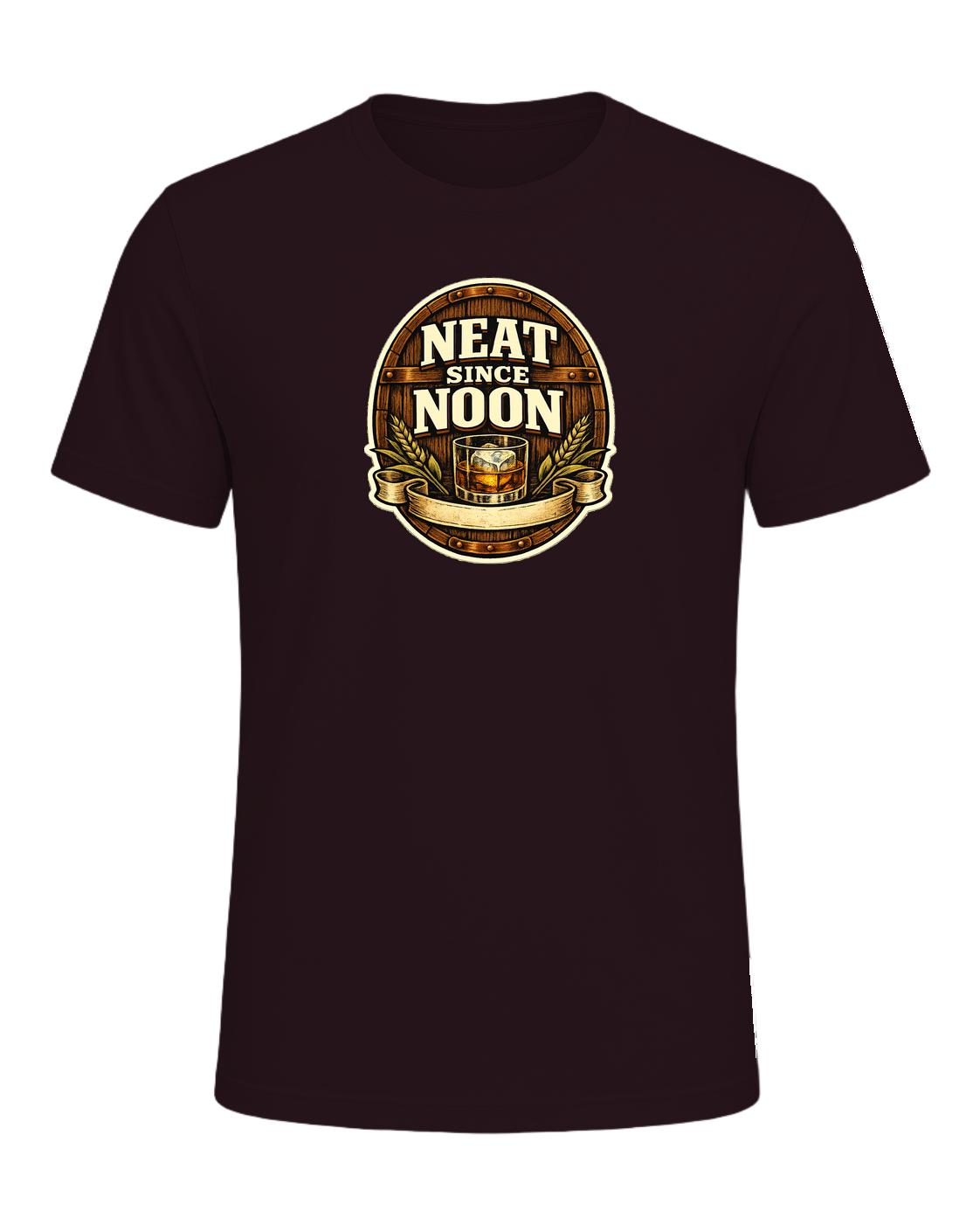 Neat Since Noon Tee — Oxblood Black