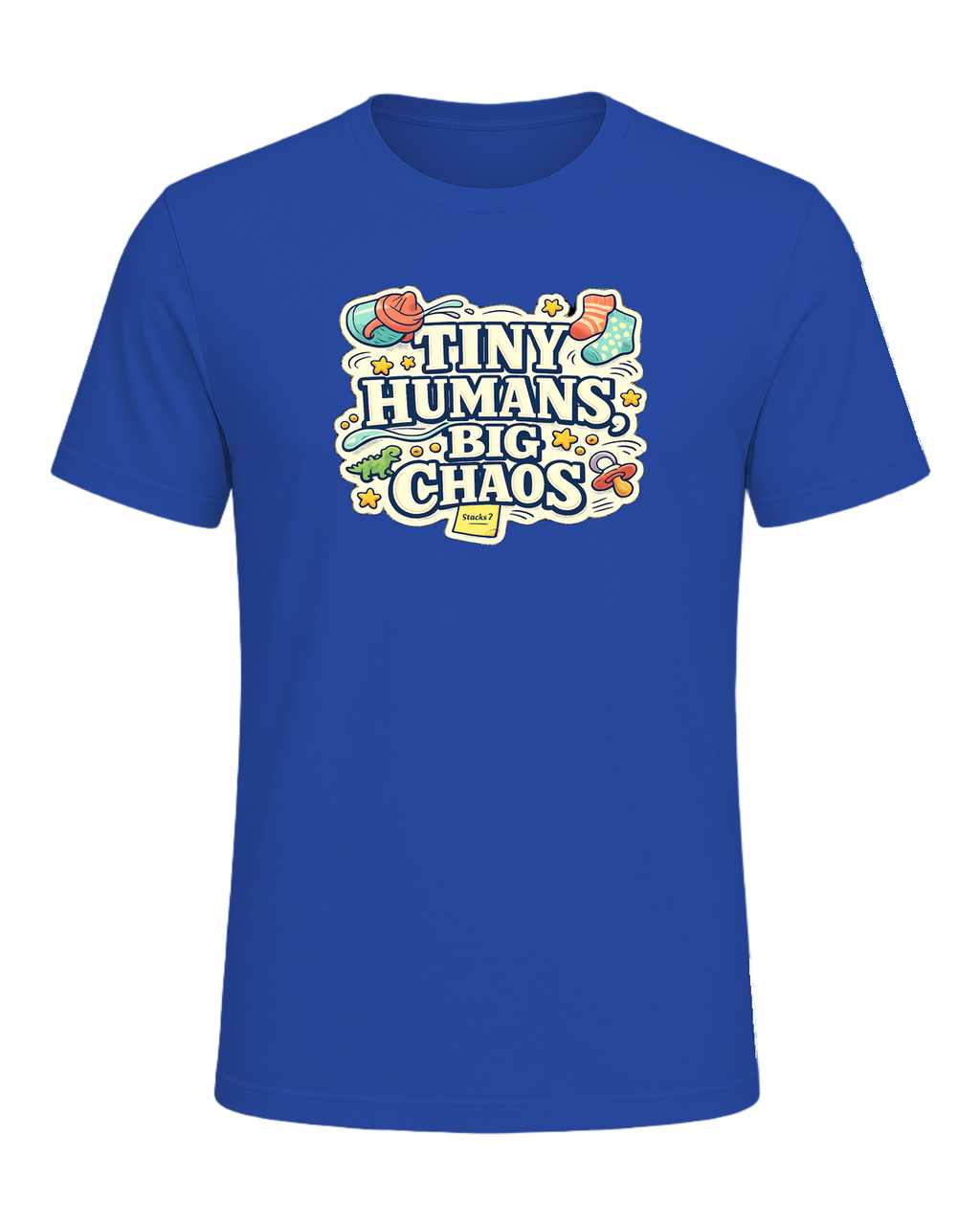 Tiny Humans, Big Chaos Tee — True Royal