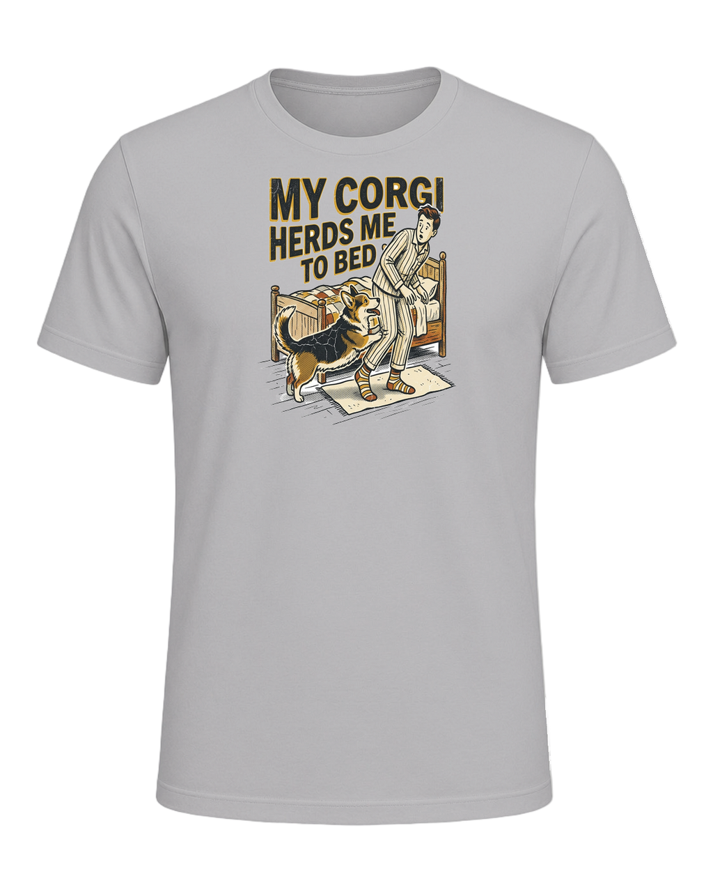 My Corgi Herds Me to Bed — Athletic Heather