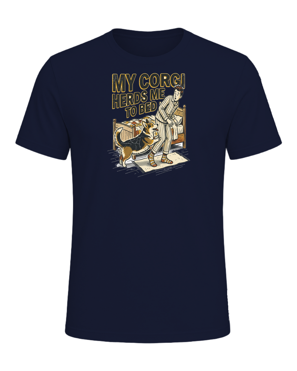 My Corgi Herds Me to Bed — Navy