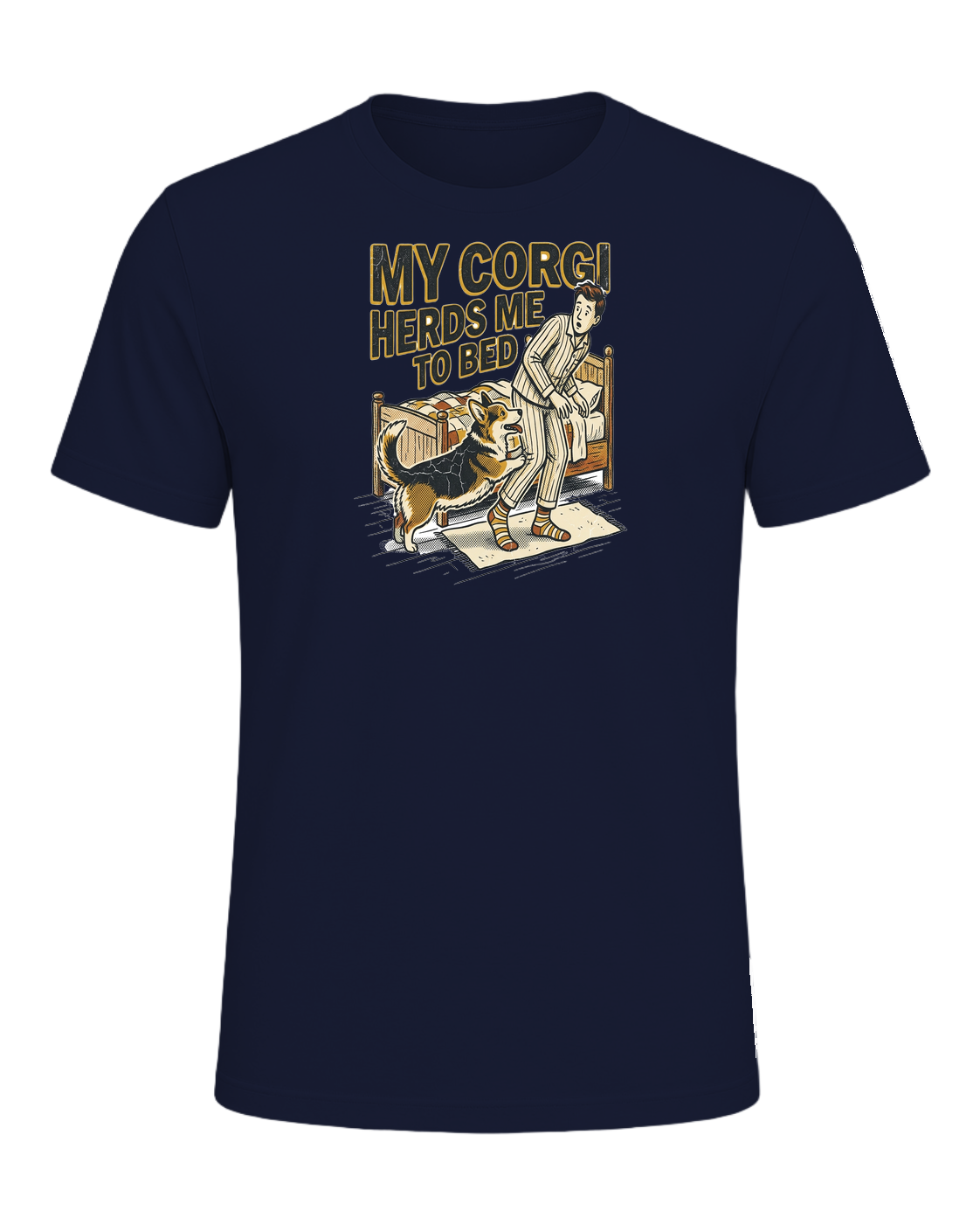 My Corgi Herds Me to Bed — Navy