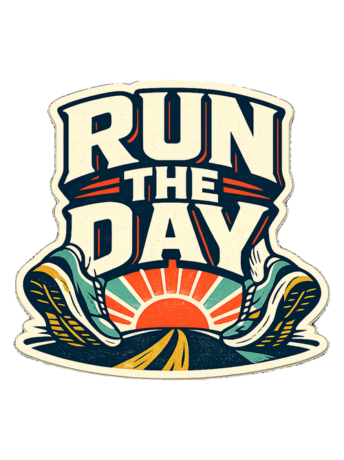 A bold retro running tee for people who start their day with miles and momentum.