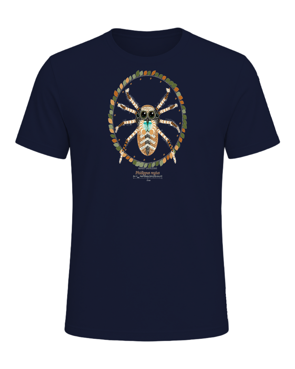 Jumping Spider Close-up Art — Navy