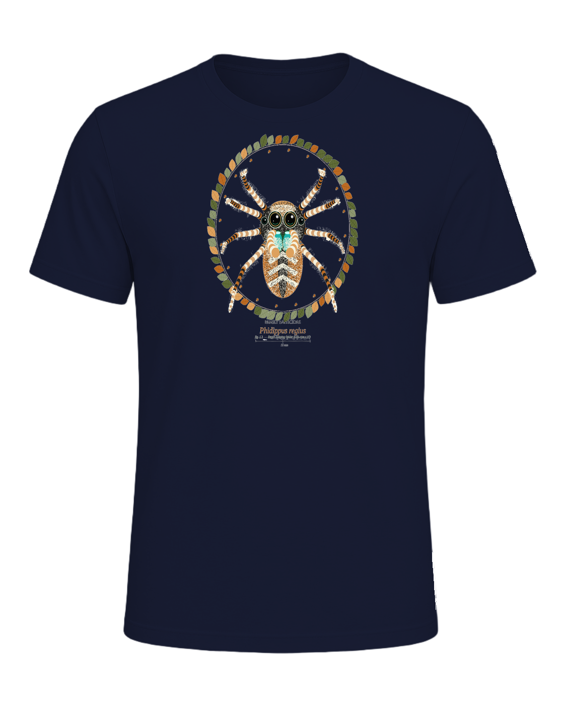Jumping Spider Close-up Art — Navy