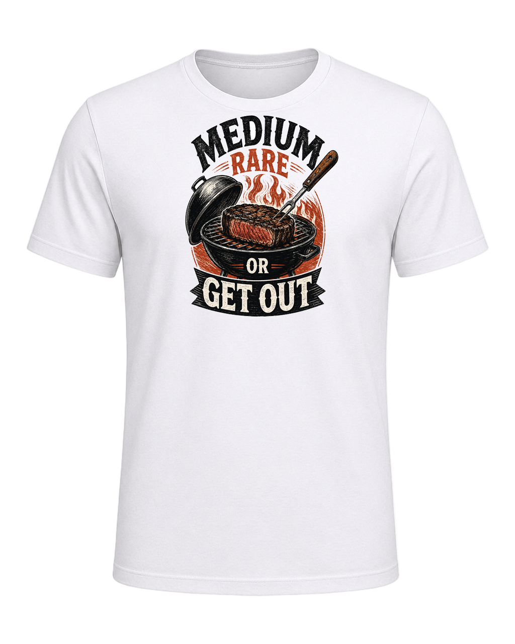 MEDIUM RARE OR GET OUT — White