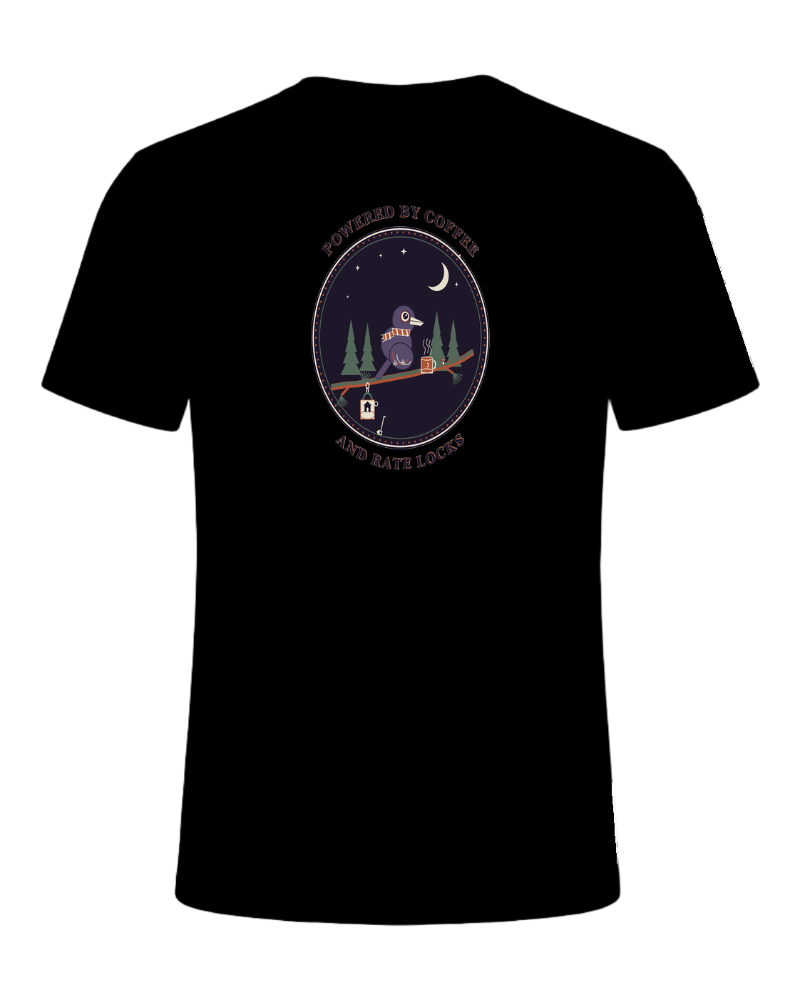 POWERED BY COFFEE AND RATE LOCKS — Black