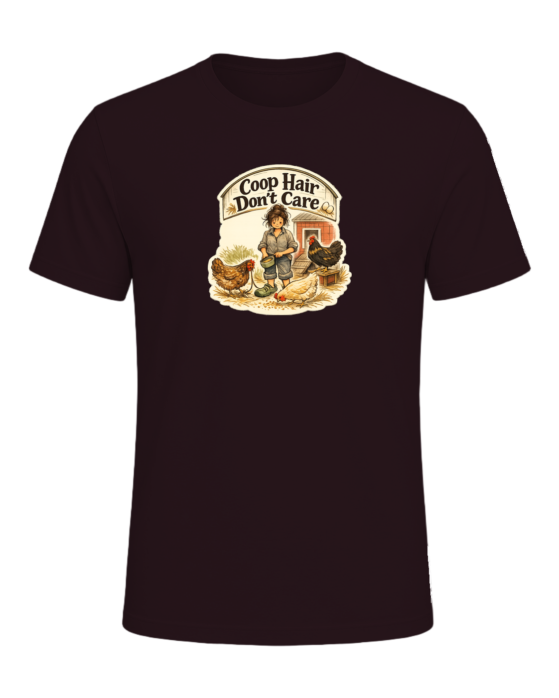 Coop Hair Don't Care Tee — Oxblood Black