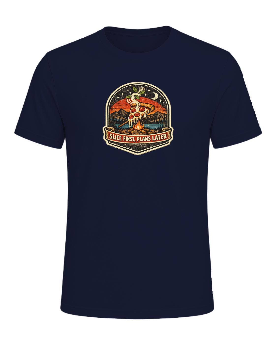 Slice First, Plans Later Tee — Navy