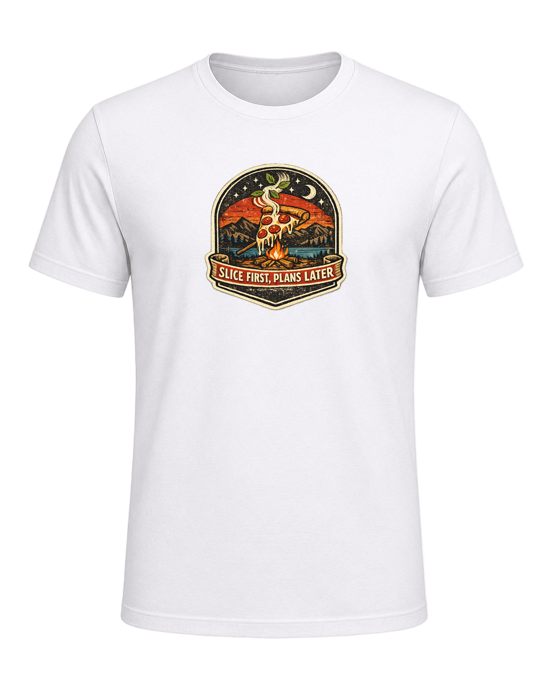 Slice First, Plans Later Tee — White