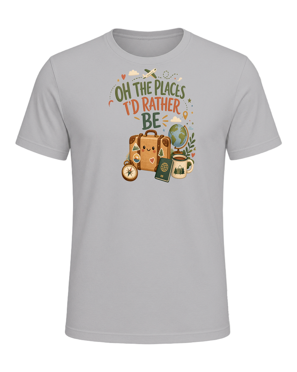OH THE PLACES I'D RATHER BE — Athletic Heather