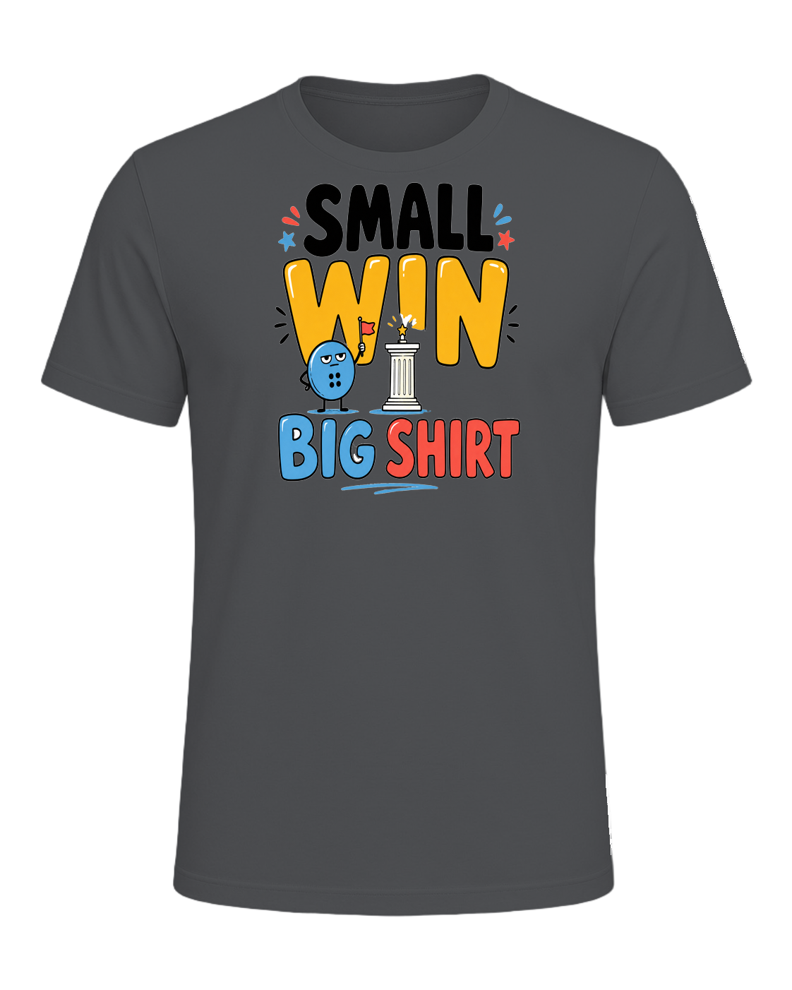 SMALL WIN BIG SHIRT — Asphalt