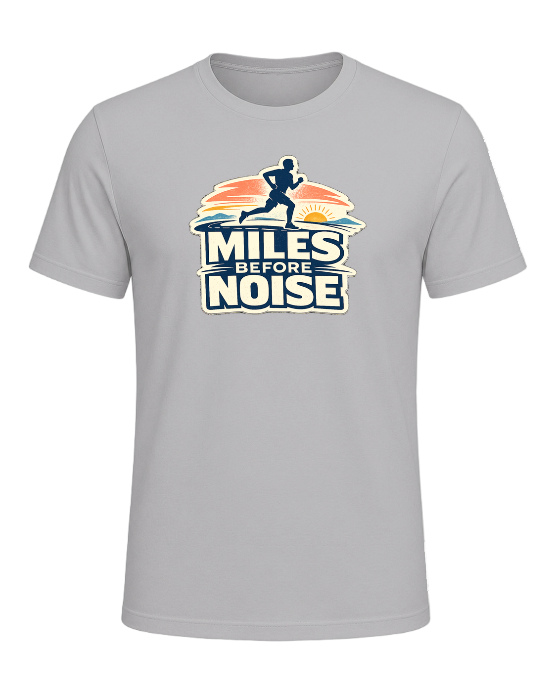 Miles Before Noise Tee — Athletic Heather
