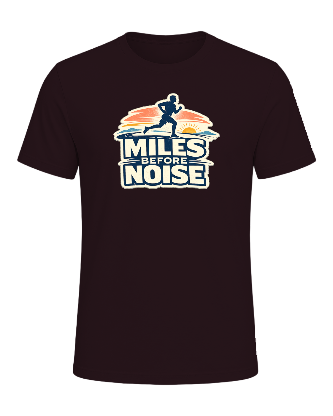Miles Before Noise Tee — Oxblood Black
