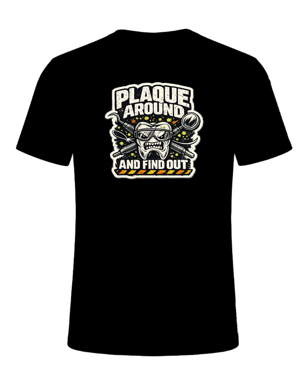 Plaque Around And Find Out Tee — Black