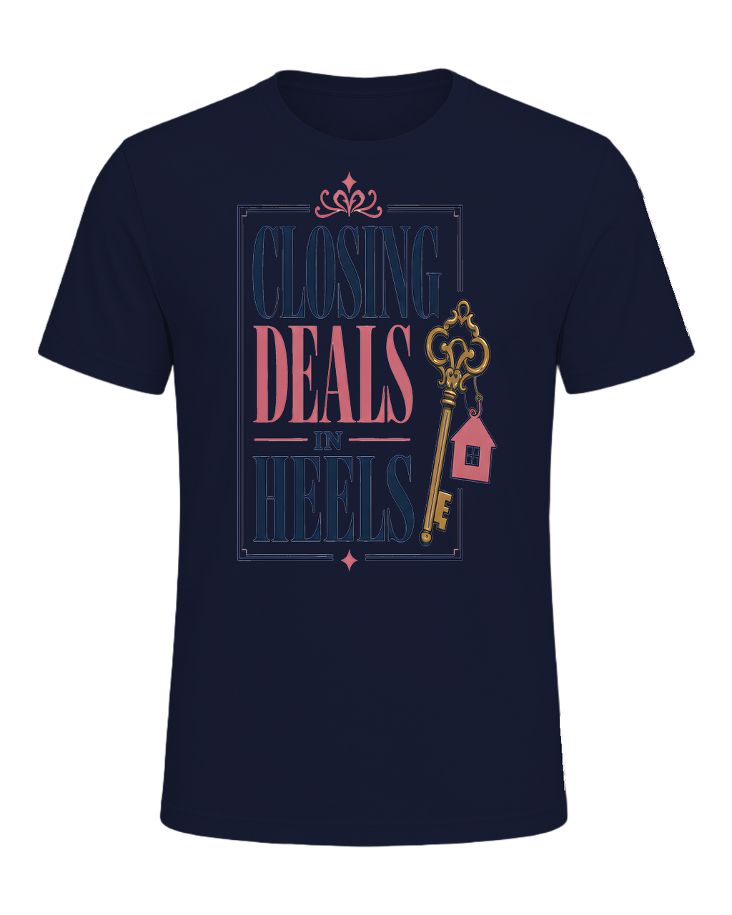 CLOSING DEALS IN HEELS — Navy