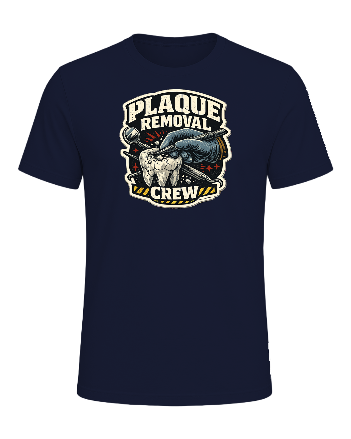 Plaque Removal Crew Tee — Navy