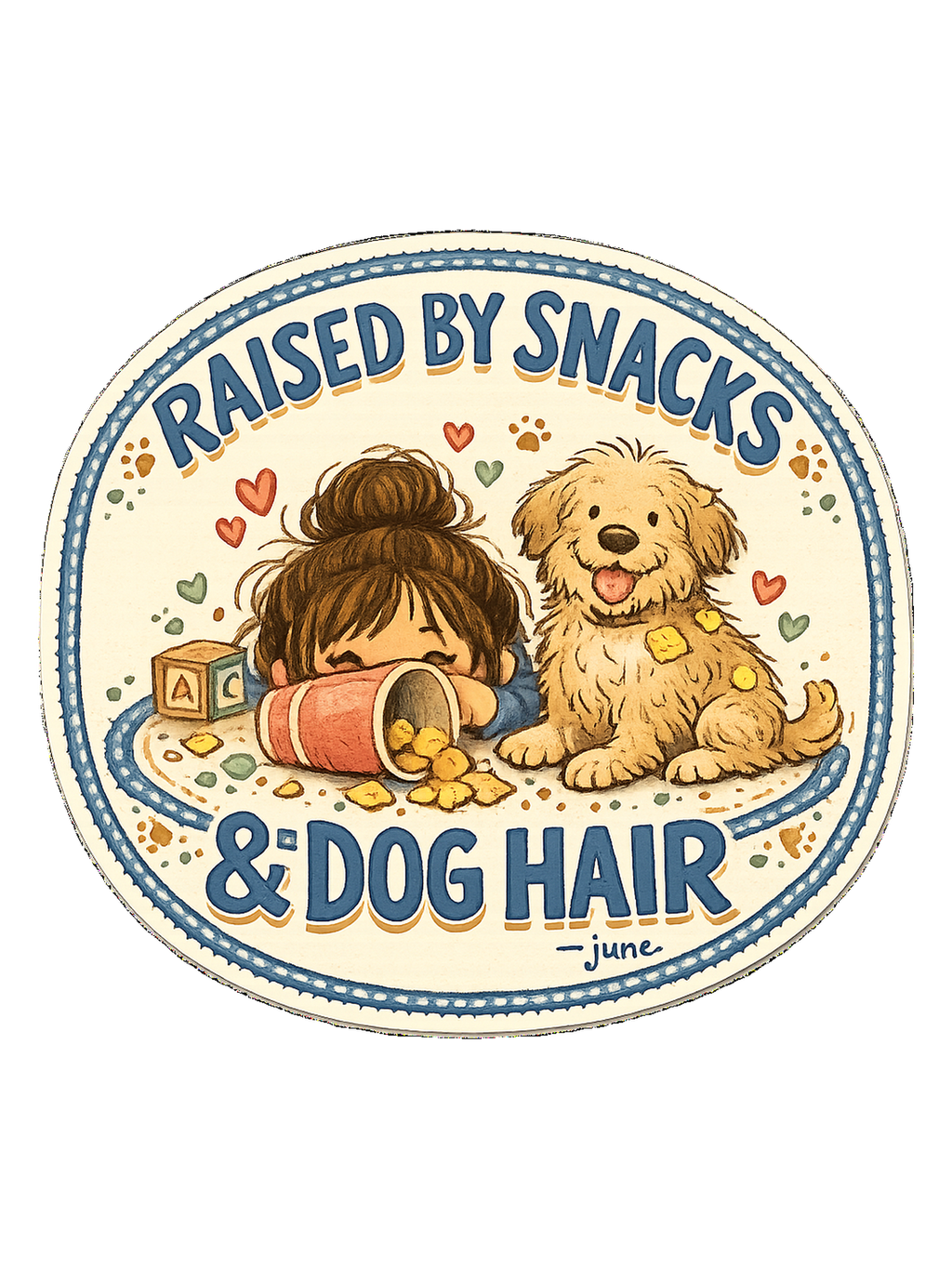 Raised By Snacks & Dog Hair Tee