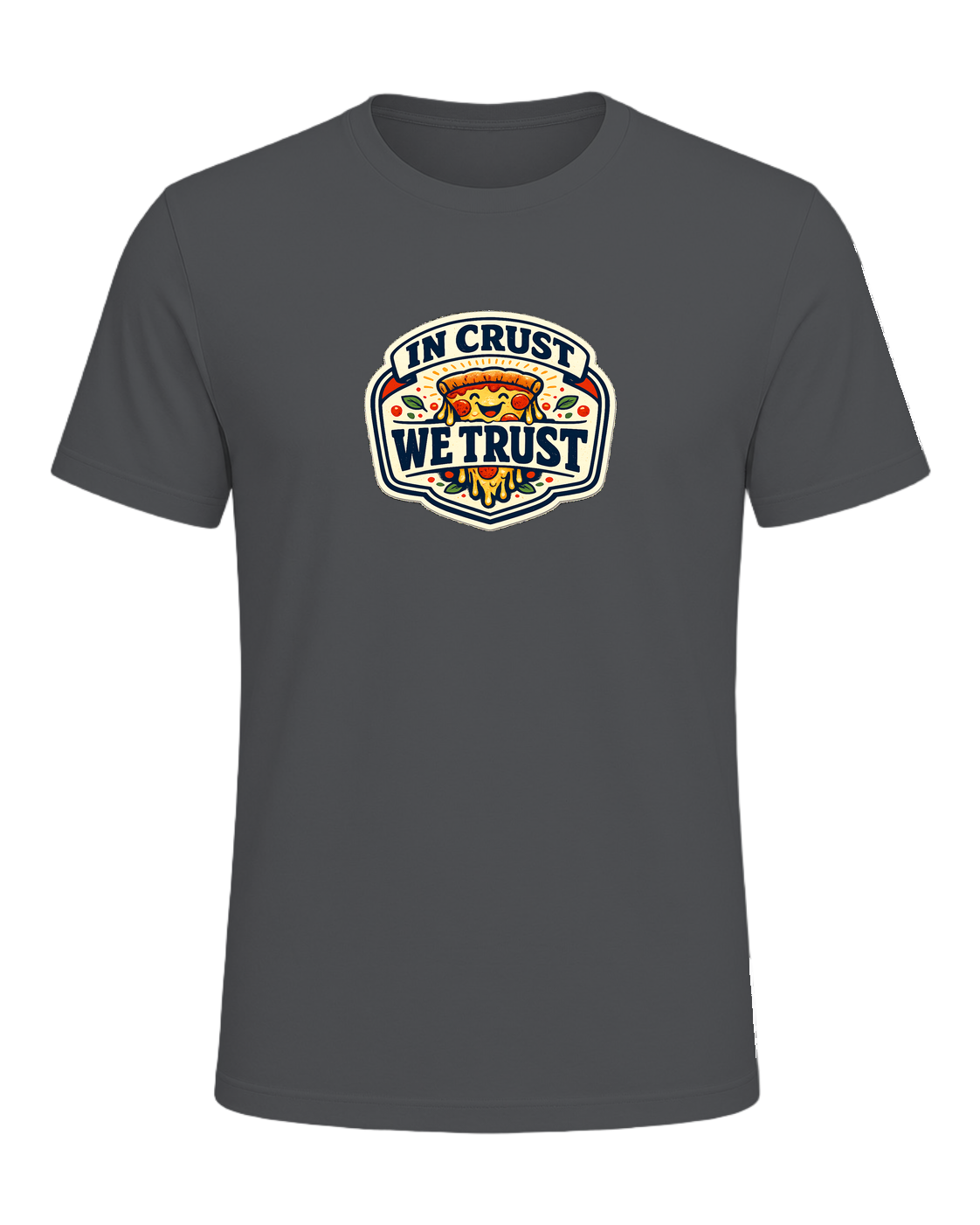 In Crust We Trust Tee — Asphalt