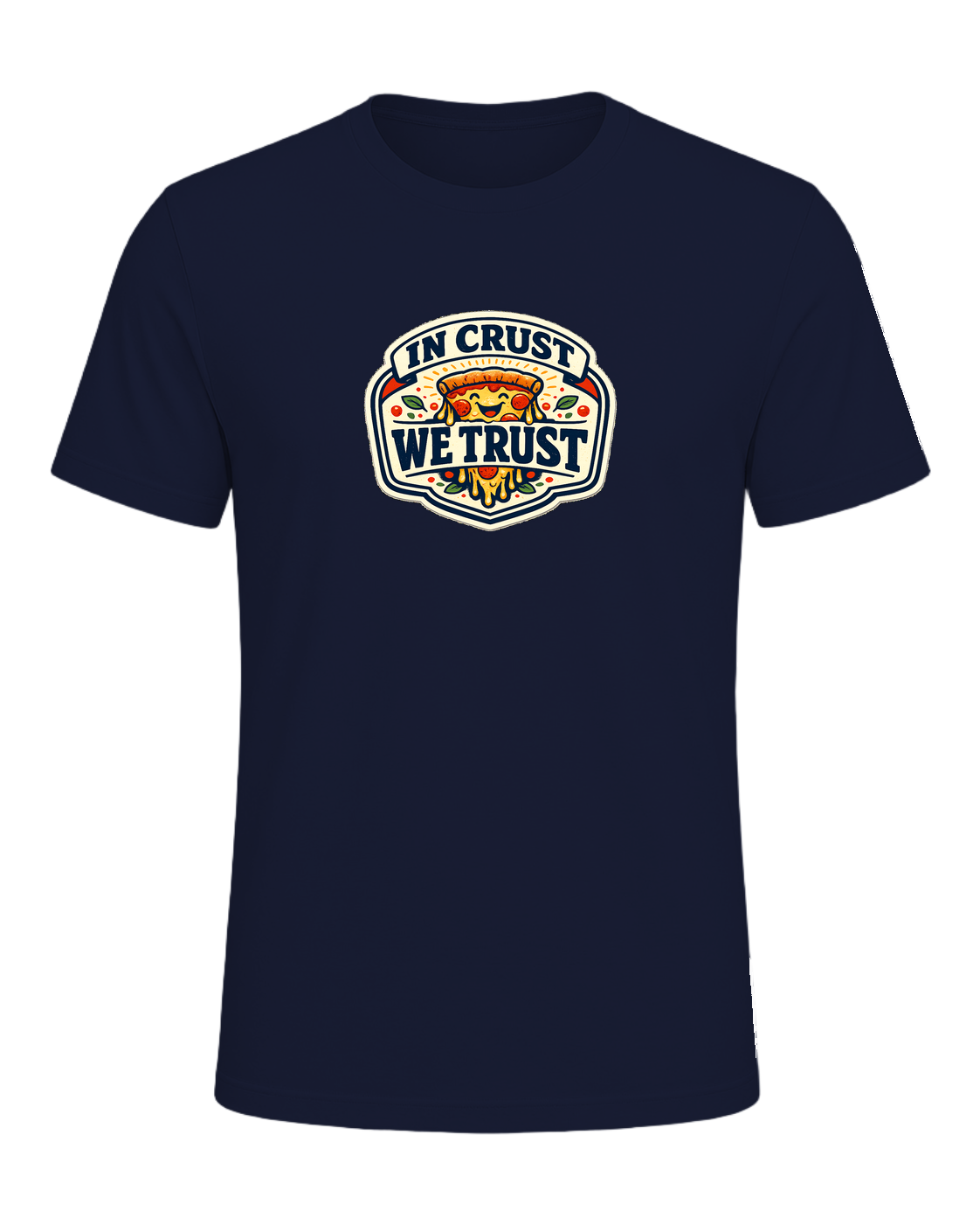 In Crust We Trust Tee — Navy