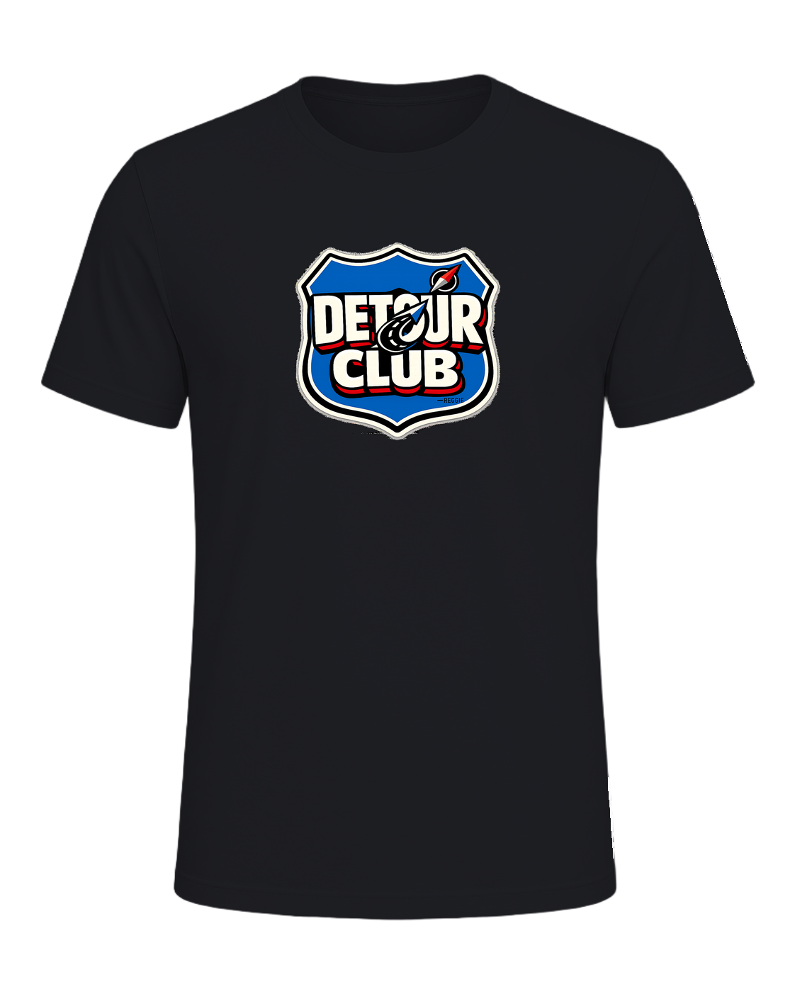 A loud travel badge tee for wanderers who believe the detour is the destination. — Vintage Black