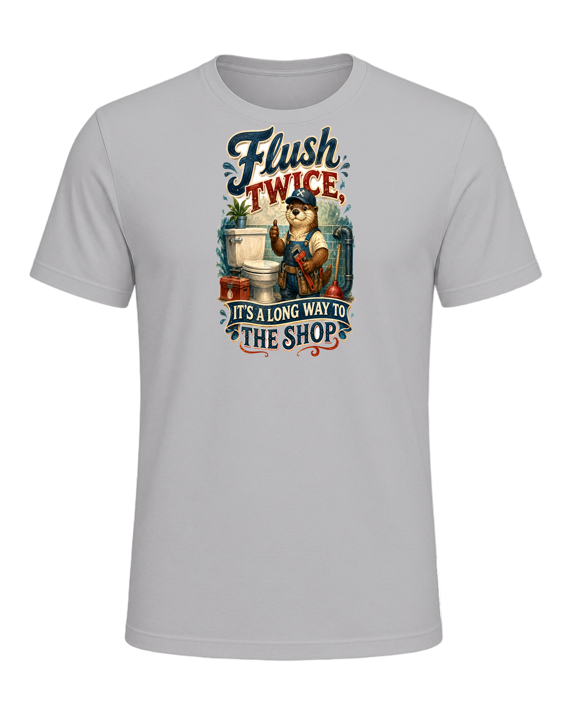 Flush twice, it's a long way to the shop — Athletic Heather