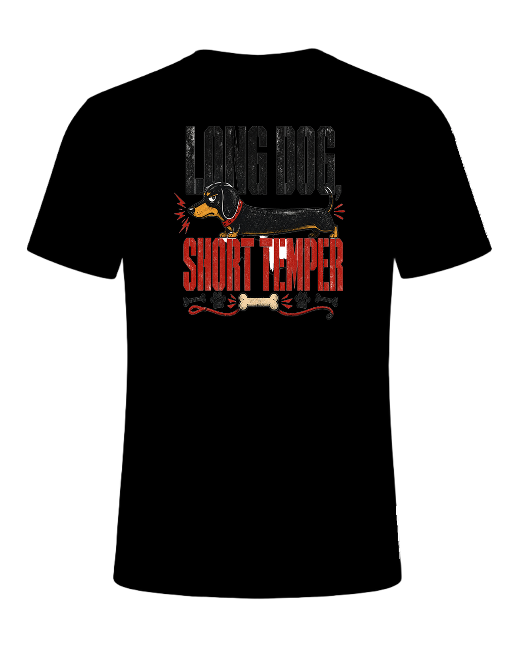 LONG DOG, SHORT TEMPER — Black