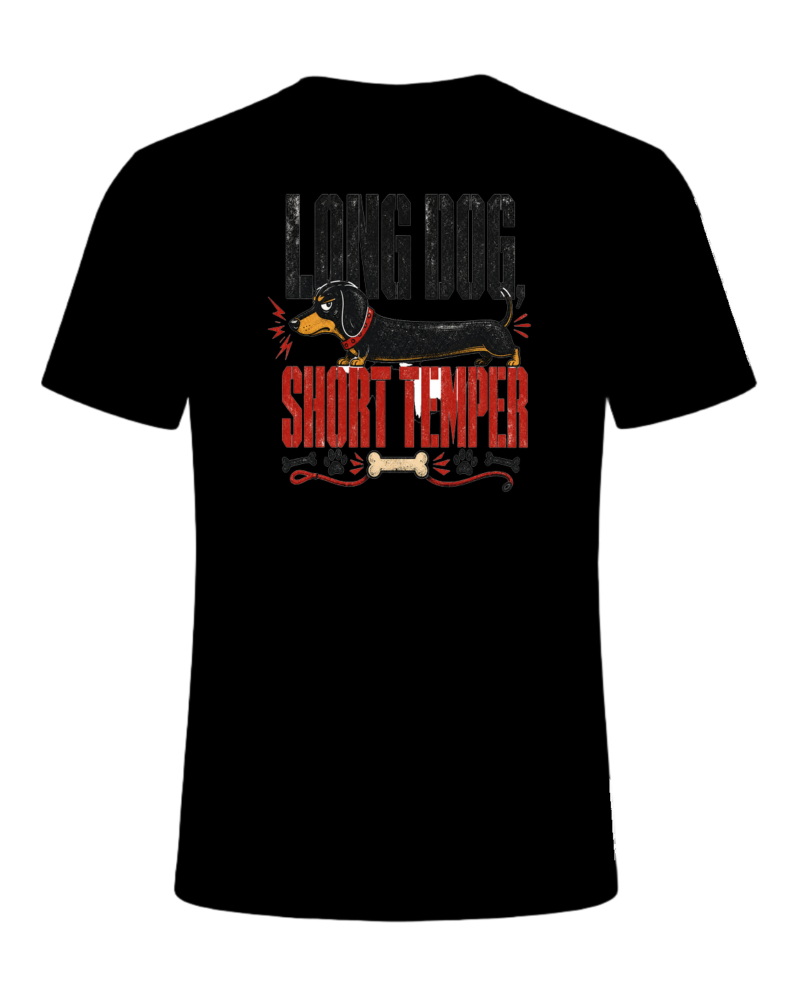 LONG DOG, SHORT TEMPER — Black
