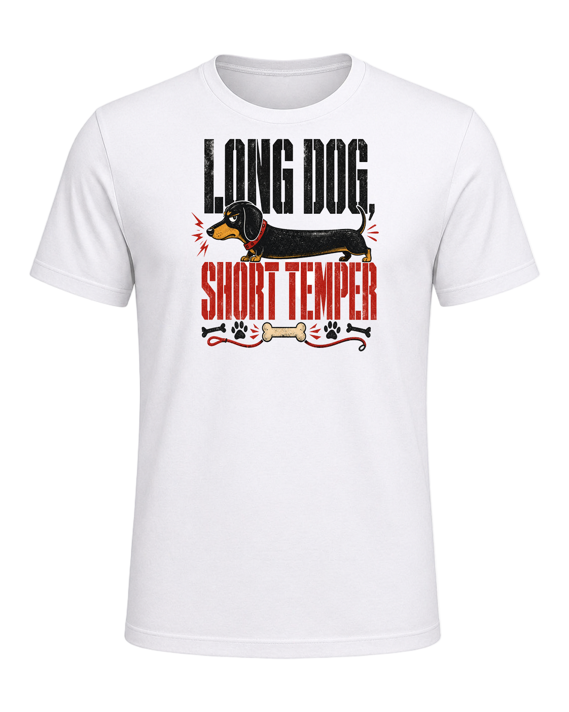 LONG DOG, SHORT TEMPER — White