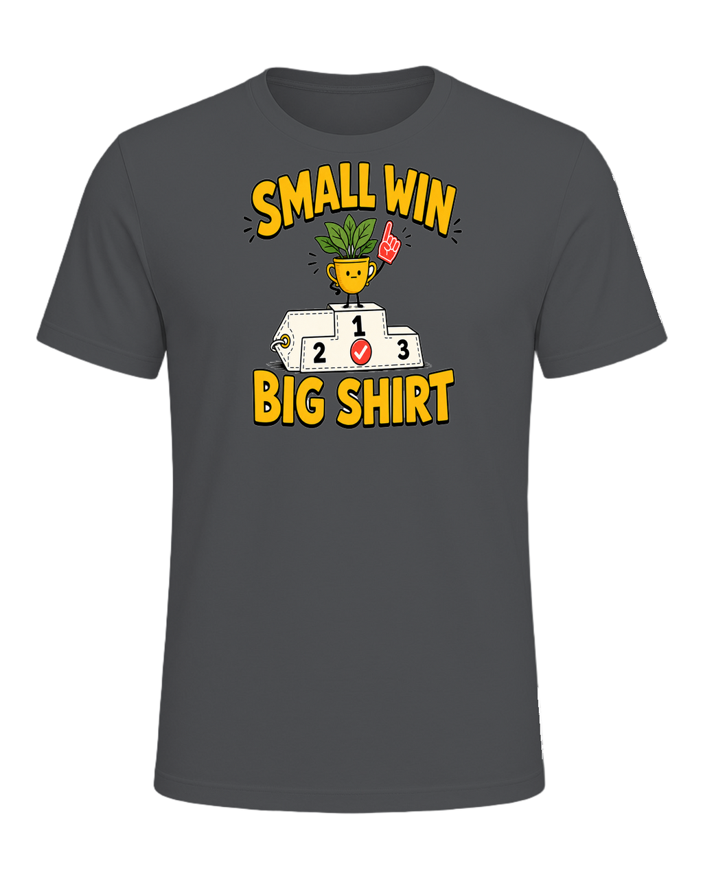 SMALL WIN BIG SHIRT — Asphalt